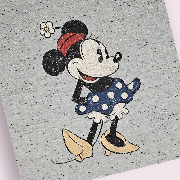 Disney Girl's Gray Tee With Minnie Mouse Size Med 7/8 - Picture 2 of 3